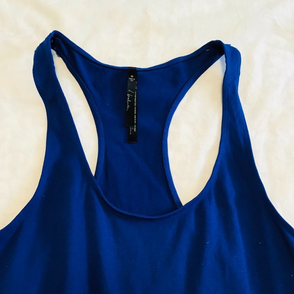 ARITZIA T. Babaton Second Skin Cobalt Blue Racerback Stretch Tank Top - Picture 2 of 6
